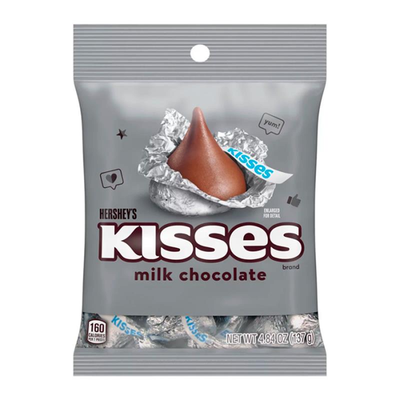 BOMBOMS DE CHOCOLATE AO LEITE HERSHEYS KISSES 137G