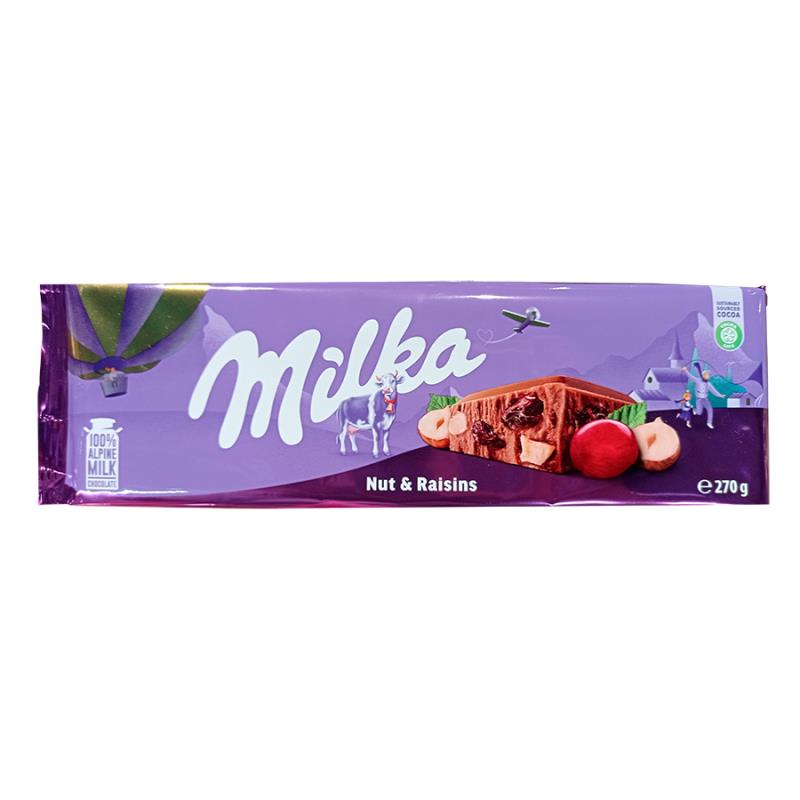CHOCOLATE MILKA NUT & RAISINS 270G