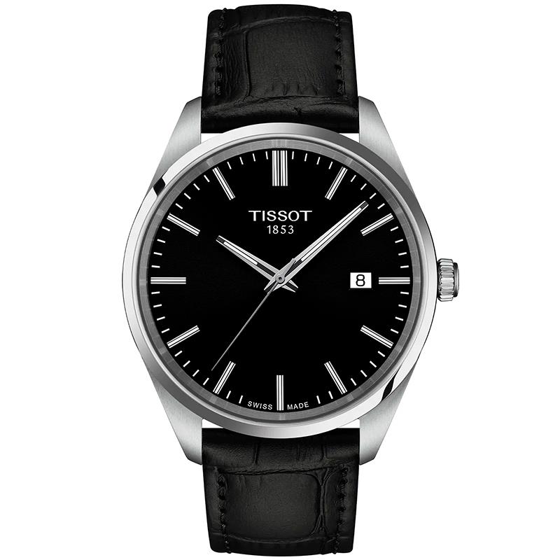 RELOGIO TISSOT PR100 COM PULSEIRA DE COURO PRETO/PRATA