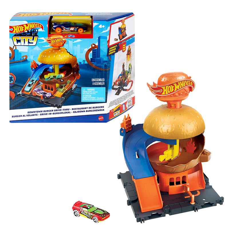 BRINQUEDO CARRINHO HOTWHEELS CITY DOWNTOWN BURGER DRIVE MATTEL HDR26