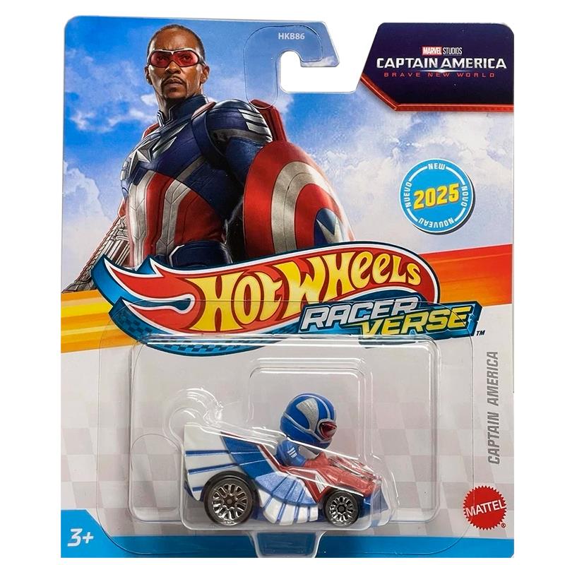 CARRINHO MATTEL HOTWHEELS RACER VERSE CAPTAIN AMERICA HKB86 HRT14
