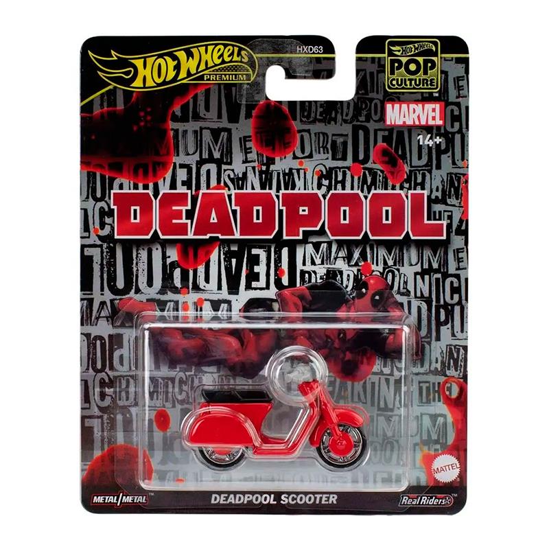 CARRINHO MATTEL HOTWHEELS PREMIUM POP CULTURE DEADPOOL SCOOTER HXD63 JBL70