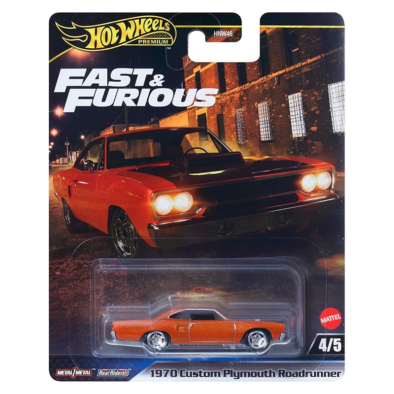 CARRINHO MATTEL HOTWHEELS FAST FURIOUS 1970 CUSTOM PLYMOUTH ROADRUNNER 4/5 HNW46 JBL87