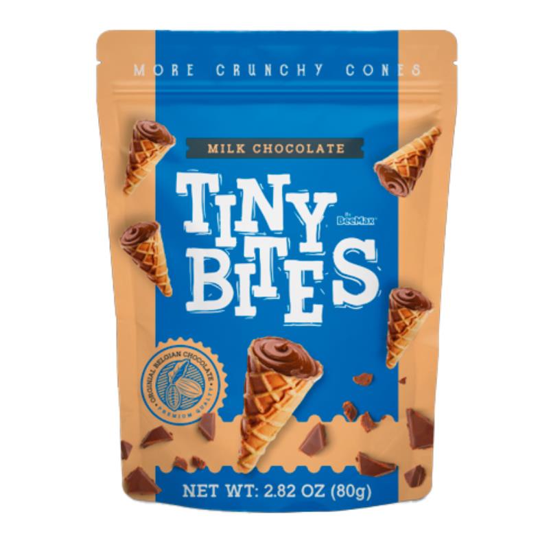 MINI CASQUINHA DE CHOCOLATE AO LEITE BEEMAX TINY BITES 80G