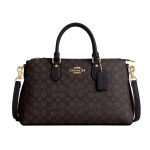 BOLSA DE OMBRO COACH FEMININA GEORGIA SATCHEL BAG WALNUT BLACK CW422