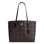 BOLSA DE OMBRO FEMININA COACH SIGNATURE MOLLIE TOTE CV967 WALNUT/BLACK