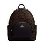 MOCHILA DE COSTAS FEMININA COACH SIGNATURE COURT BACKPACK CZ176 WALNUT/BLACK