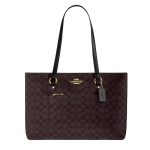 BOLSA DE OMBRO FEMININA COACH SIGNATURE GALLERY TOTE CCD69 WALNUT/BLACK