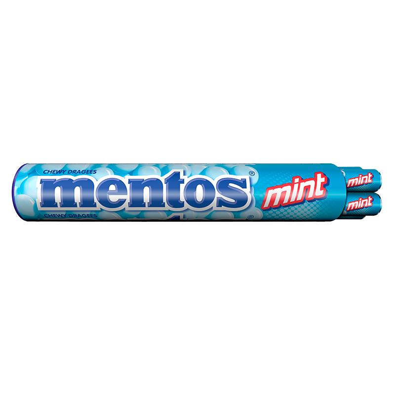BALA MASTIGAVEL MENTOS MENTA JUMBO ROLL 8 ROLLSX 40G