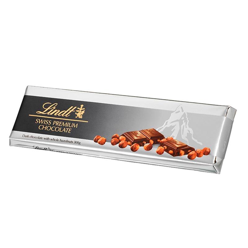 CHOCOLATE LINDT AO LEITE SILVER DARK HAZELNUTS 300G
