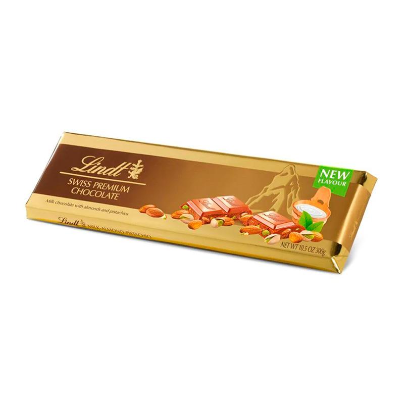 CHOCOLATE LINDT MILK ALMOND PISTACHIO 300G