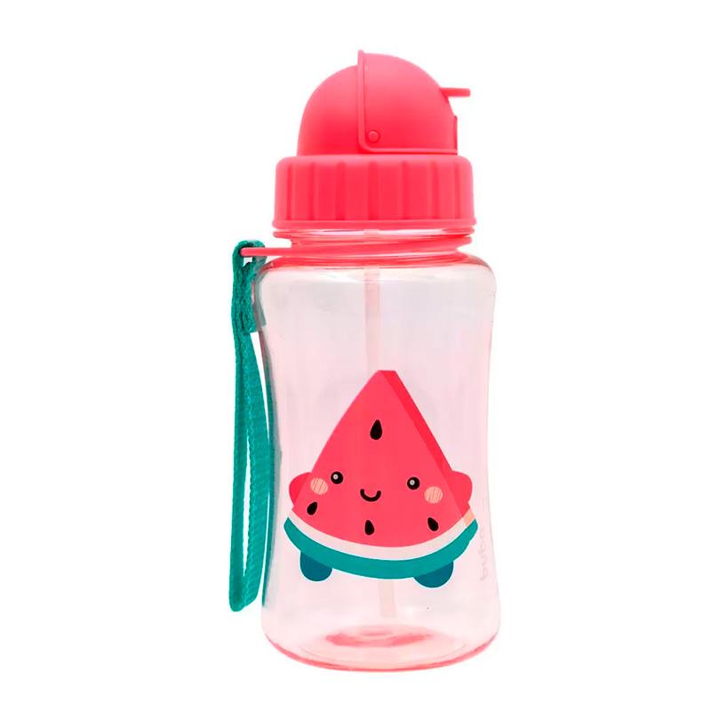 GARRAFINHA BUBA COM CANUDO EM SILICONE 12106 FRUTTI MELANCIA 400ML