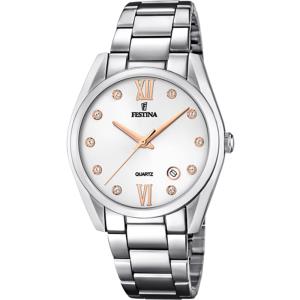 RELOGIO  FESTINA F16790 A FEM PRATA DOURADO