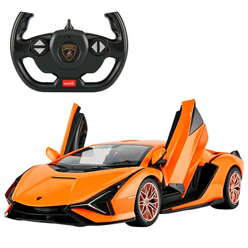 CARRO RASTAR MOTOR ELETRICO AUTOMODELO LAMBORGHINI SIAN RC 114 97700 LARANJA