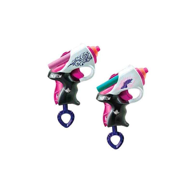 LANCA HASBRO DARDOS NERF REBELLE POWER PAIR A4807 ROXO ROSA CINZA LARANJA INCLUI 4