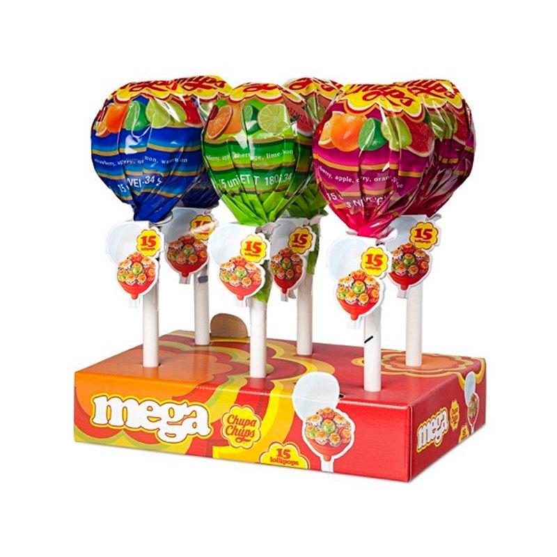 PIRULITOS CHUPA CHUPS MEGA CHUPS 15X12G