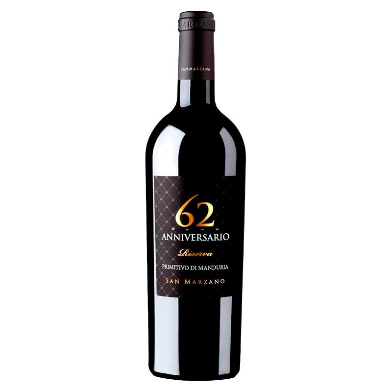 VINHO SAN MARZANO TINTO ANNIVERSARIO 62 PRIMITIVO DI MANDURIA 2019 750ML 14.5%