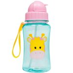 GARRAFINHA BUBA COM CANUDO EM SILICONE E TAMPA RETRATIL HIGIENICA FUN GIRAFA 08982 ROSA VERDE