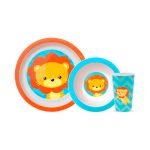 KIT REFEICAO BUBA PRATO, BOWL E COPO 250ML 10734 ANIMAL FUN LEAO