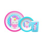 KIT REFEICAO BUBA PRATO, BOWL E COPO 250ML 10737 ANIMAL FUN UNICORNIO
