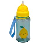 GARRAFINHA COM CANUDO EM SILICONE E TAMPA FRUTTI LIMAO 400 ML