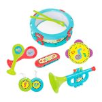 BRINQUEDO MINHA PRIMEIRA BANDINHA 7972 TAMBOR, GAITA, BAQUETAS, TROMPETAS, MARACAS, CASTANHOLAS, PANDEIRO MATERIAL; MARACAS 97,62% ACRILONITRILA BUTADIENO ESTIRENO (ABS) 2,38% POLIESTIRENO CRI