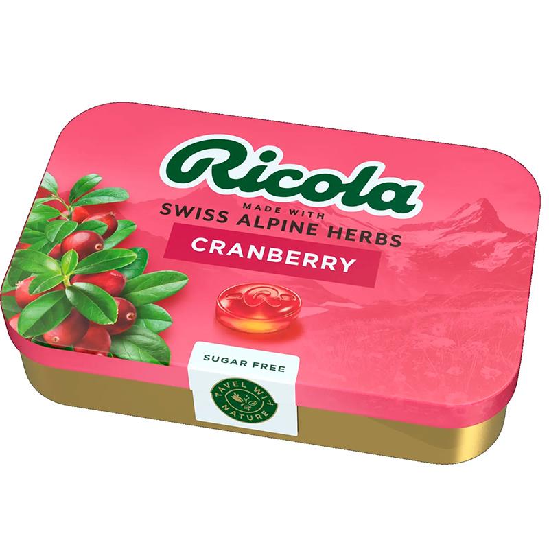 BALAS SUICAS RICOLA CRANBERRY SEM ACUCAR 75G