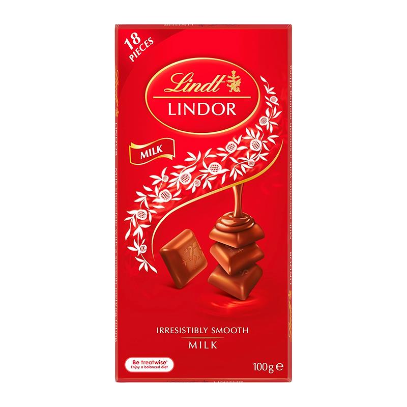 CHOCOLATE LINDT LINDOR 18 PIECES FILLED MILK 100G