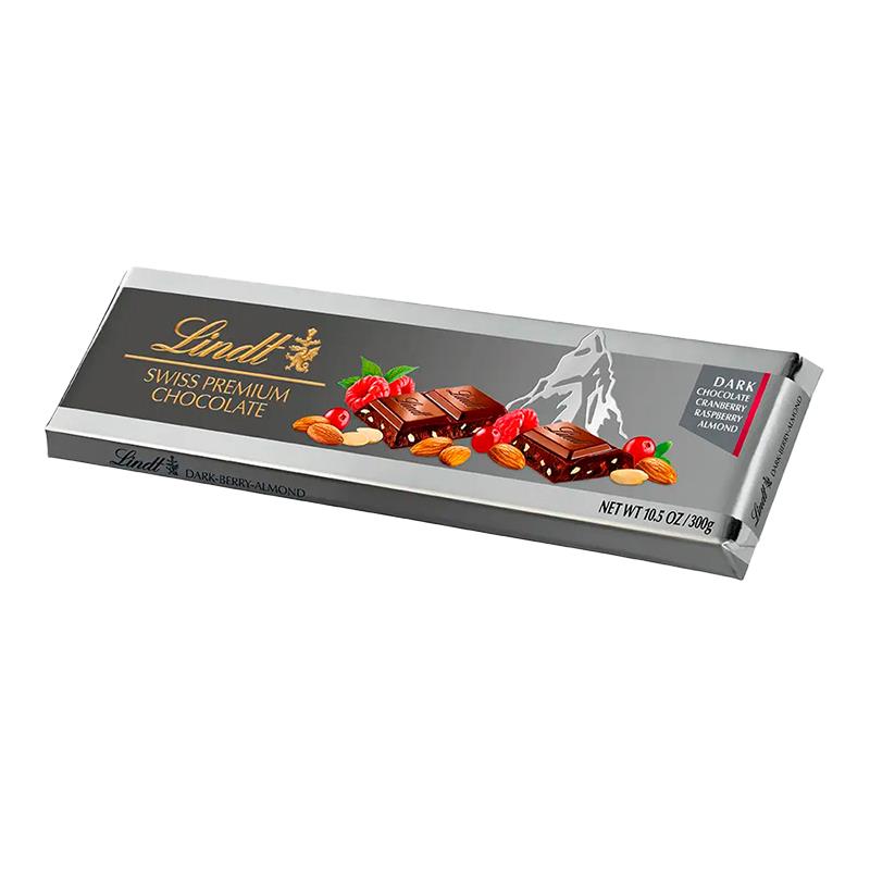 BARRA DE CHOCOLATE LINDT AMARGO RECHEADO DARK BERRY ALMOND 300G