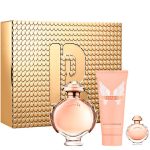 KIT RABANNE OLYMPEA PERFUME 80ML + MINI 6ML + CREME CORPORAL 100ML