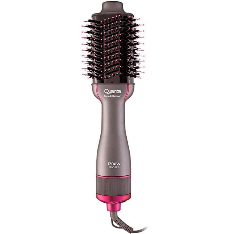 ESCOVA SECADORA DE CABELO QUANTA 220 127 QTES6000N CINZA PINK