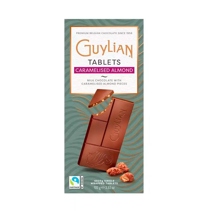 CHOCOLATE BARRA GUYLIAN 100G MILK CHOCOLATE WITH 30 CACAU CARAMELISED ALMOND