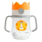 COPO BUBA COM ALCA E CANUDO REMOVIVEL COROA LEAOZINHO 240ML 14457