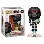 BONECO DE VINIL COLECIONAVEL FUNKO POP STAR WARS DARK TROOPER WITH GROGU GLOWS IN THE DARK ESPECIAL EDITION 488