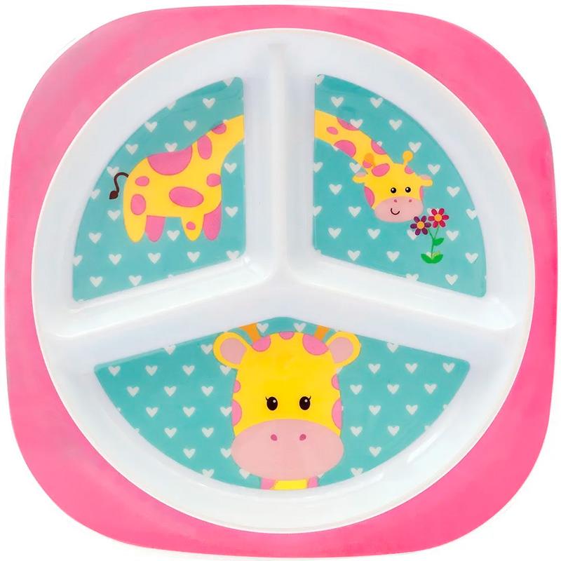 PRATINHO COM DIVISORIAS ANIMAL FUN GIRAFA 10704 ROSA AZUL BUBA