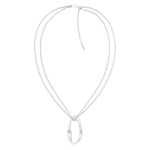 COLAR DE CORRENTE DUPLA FEMININO CALVIN KLEIN 35000685 PRATEADO