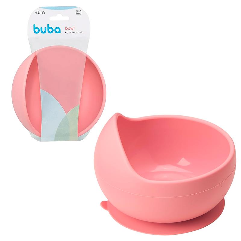 BOWL BUBA DE SILICONE COM VENTOSA 350ML 15634 ROSA