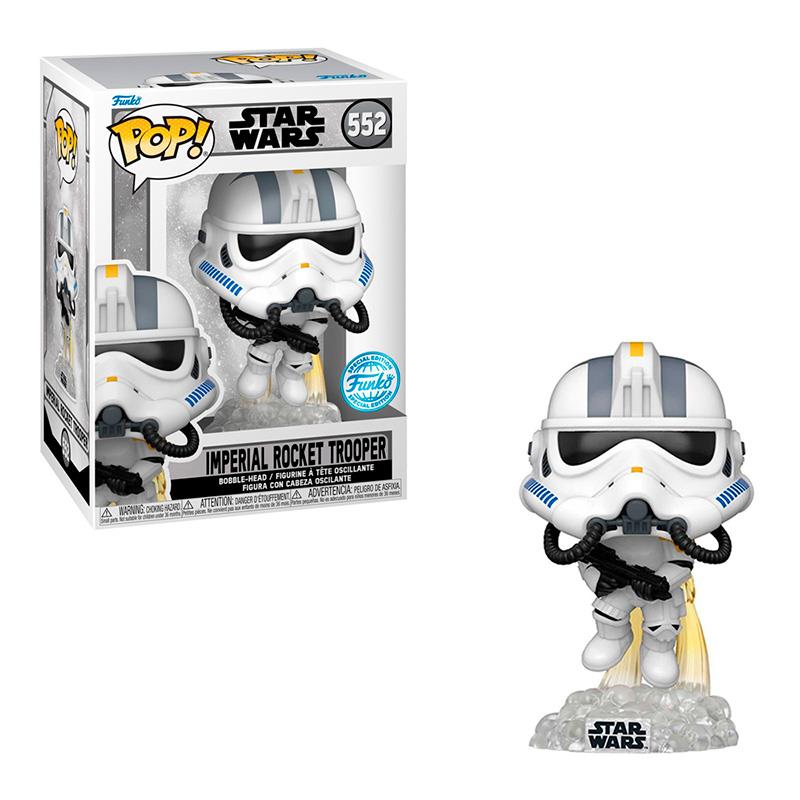 BONECO FUNKO COLECIONAVEL DE VINIL COM CABECA OSCILANTE POP STAR WARS IMPERIAL ROCKET TROOPER ESPECIAL EDITION 552