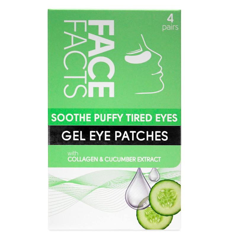 PATCHES DE GEL PARA OS OLHOS COLAGENO E EXTRATO DE PEPINO, GEL EYE PATCHESSOOTHE PUFFY TIRED EYES MARCA FACE FACTS