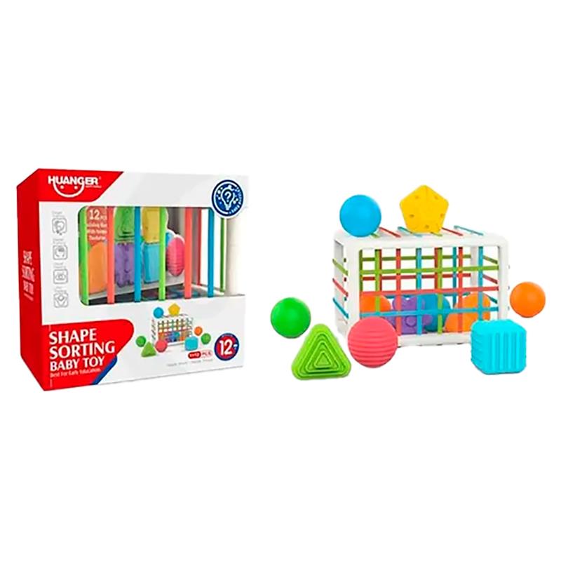 BRINQUEDO HUANGER JOGO DE FORMAS PARA BEBE DE COORDENACAO MOTORA HE0289 12PCS