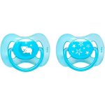 KIT 2 CHUPETA COMFORT BICO SIMETRICO COM VENTILACAO COR AZUL TAMANHO 06 MESES 12657