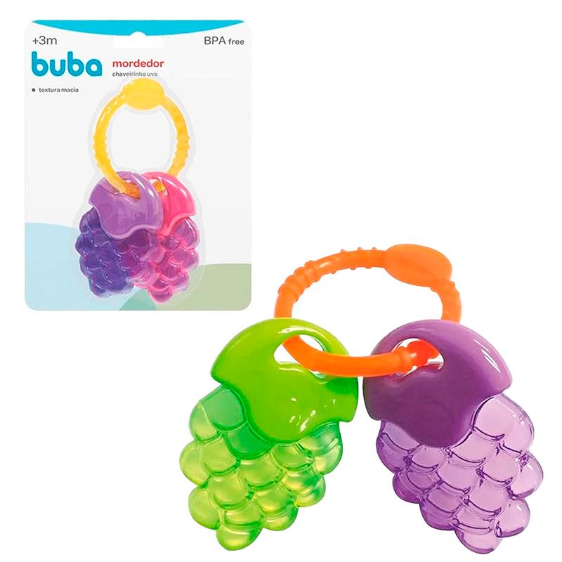 MORDEDOR BUBA PARA BEBE EM FORMA DE CHAVEIRINHO UVA COM AGUA 6143