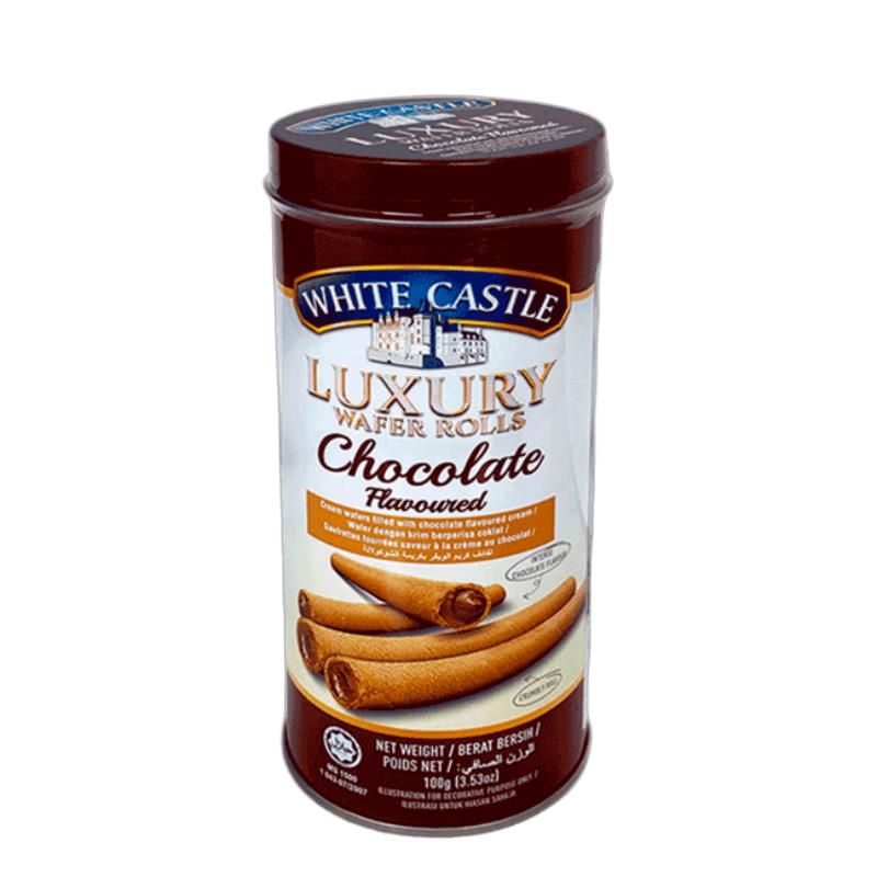 ROLINHOS WAFERS CASTLE 9556995203687 C/RECHEIO CHOCOLATE LUXURY 100G