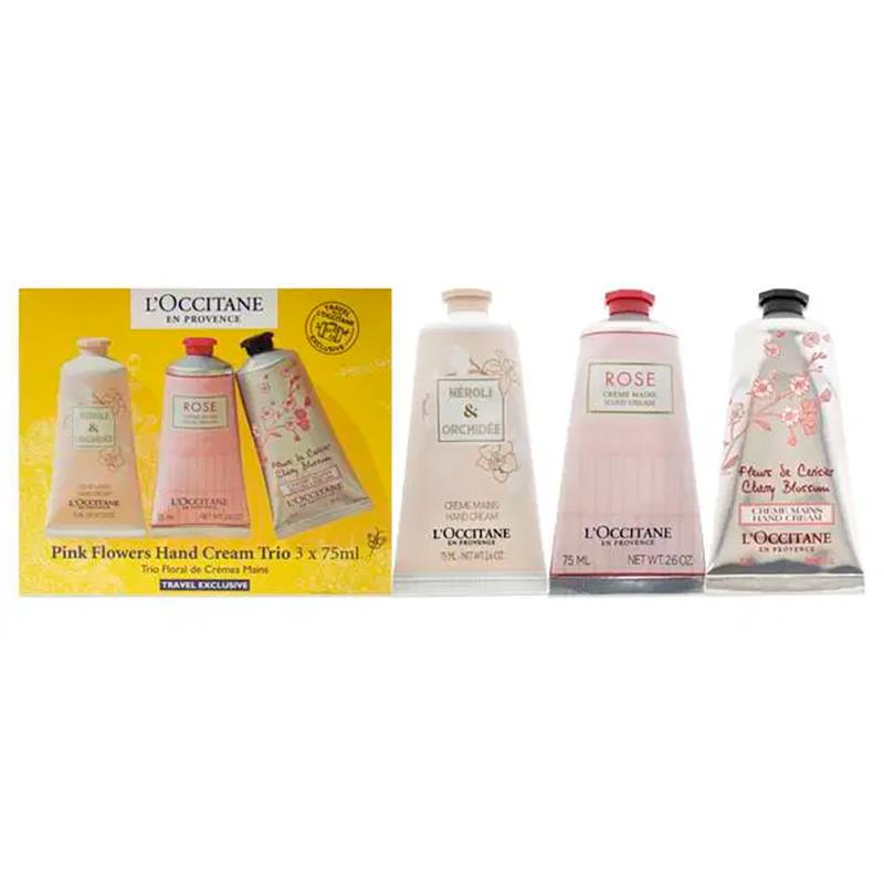 KIT UNISSEX LOCCITANE PINK FLOWERS ROSE + PIVOINE + CHERRY HCRM 75ML