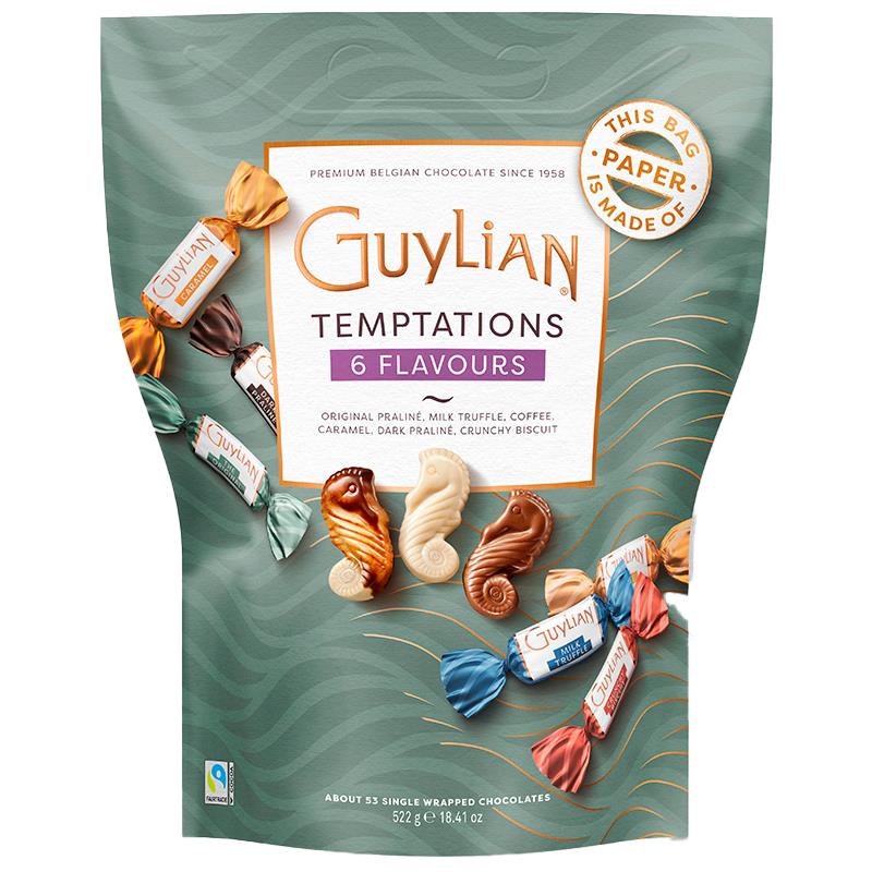 TRUFAS DE CHOCOLATE GUYLIAN TEMPTATIONS MIX POUCH 522G