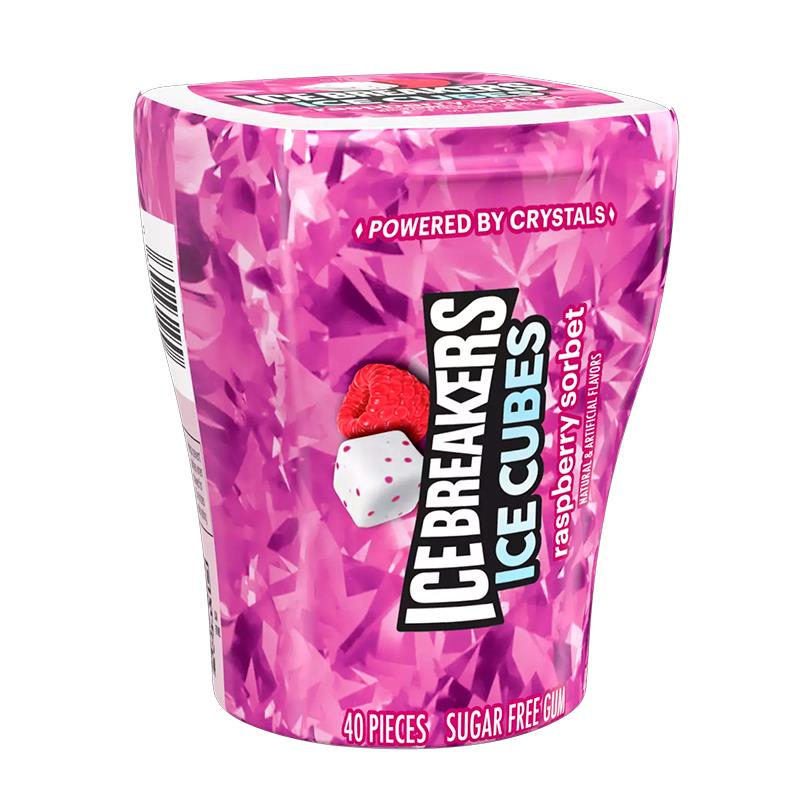 GOMA DE MASCAR ICEBREAKERS ICE CUBES RASPBERRY SORBET 92G