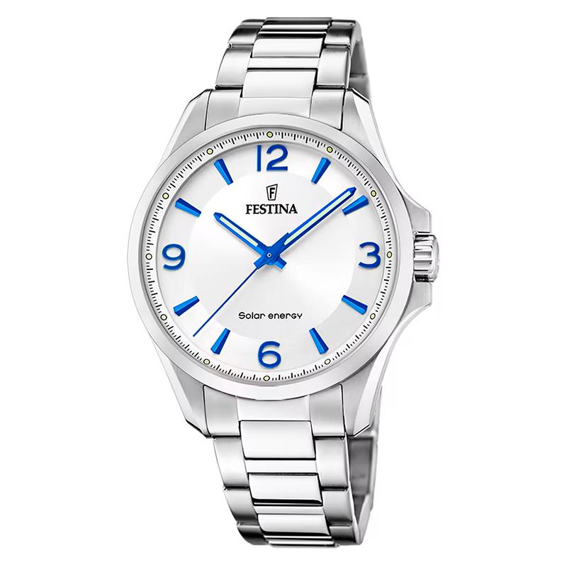 RELOGIO MASCULINO FESTINA SOLAR ENERGY F20656 1 PRATEADO AZUL