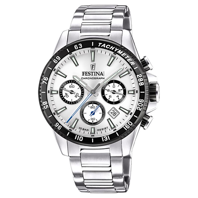 RELOGIO MASCULINO FESTINA TIMELESS CHRONOGRAPH F20560 1 PRATA PRETO BRANCO