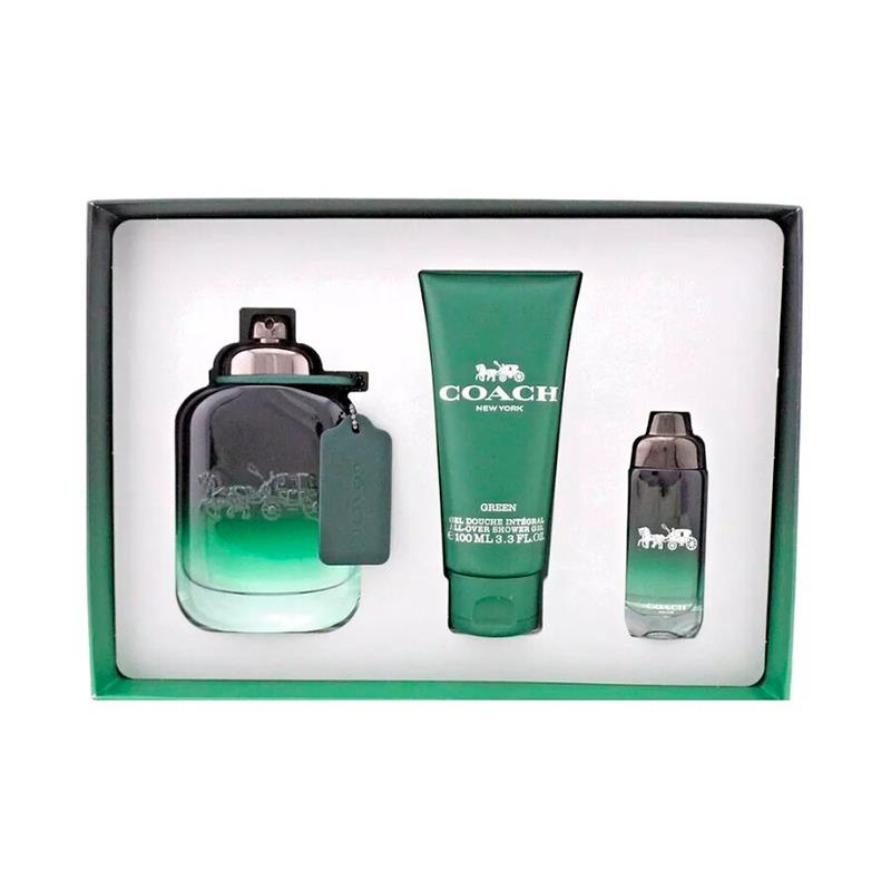 ESTOJO AGUA DE COLONIA COACH GREEN EDT 100ML+GEL DE BANHO 100ML+EDT 15ML