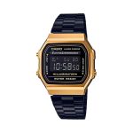 RELOGIO FEMININO CASIO DIGITAL A168WEGB1B PRETO DOURADO
